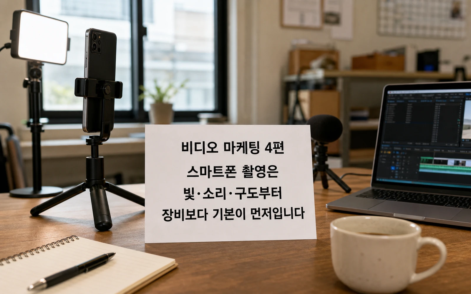 비디오 마케팅 4편 스마트폰 촬영은 빛 소리 구도부터 시작하라는 메시지 이미지