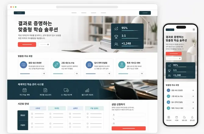 학원 홈페이지 샘플