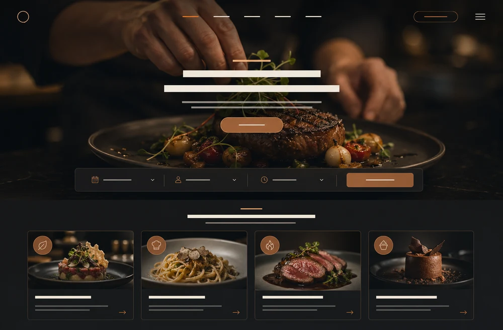 레스토랑 영상형 홈페이지 샘플