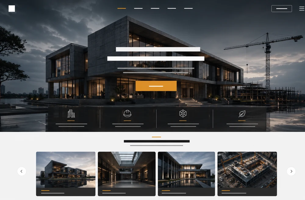 영상 배경 건축형 홈페이지 샘플