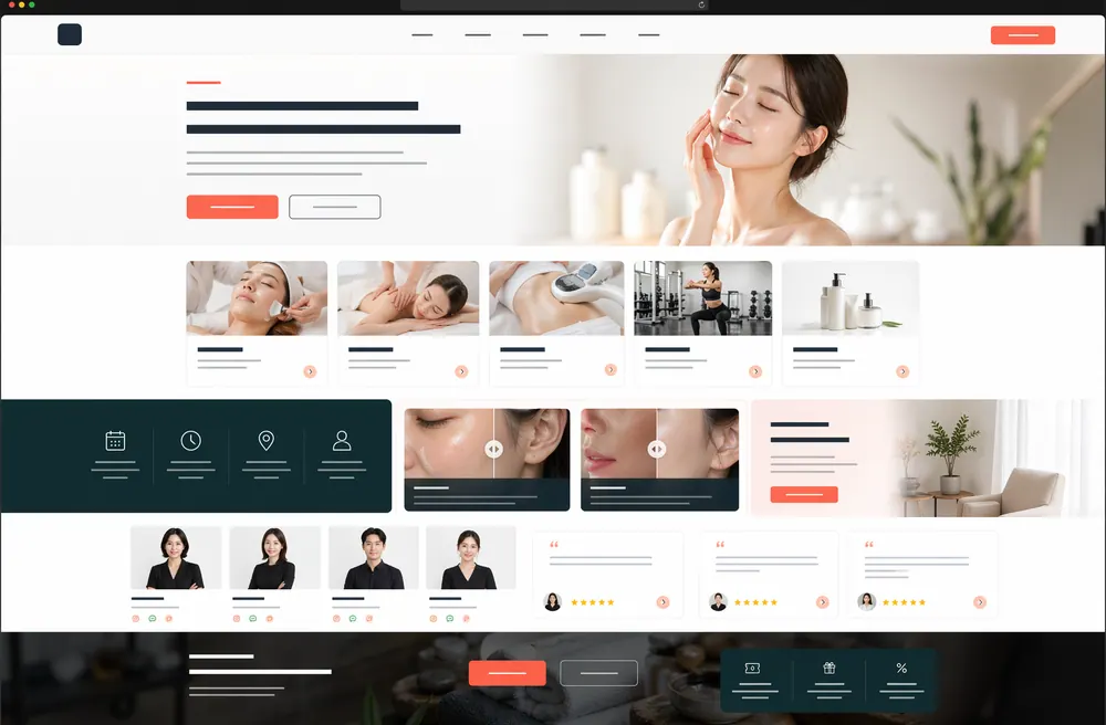 뷰티 예약형 홈페이지 샘플