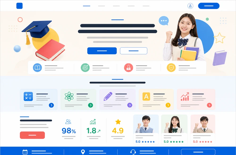 학원 컬러형 홈페이지 샘플